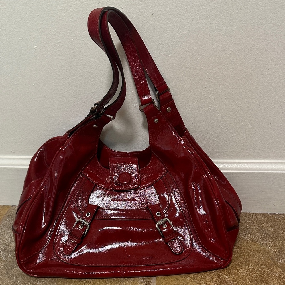 Adrienne Vittadini Shiny Red Shoulder Bag